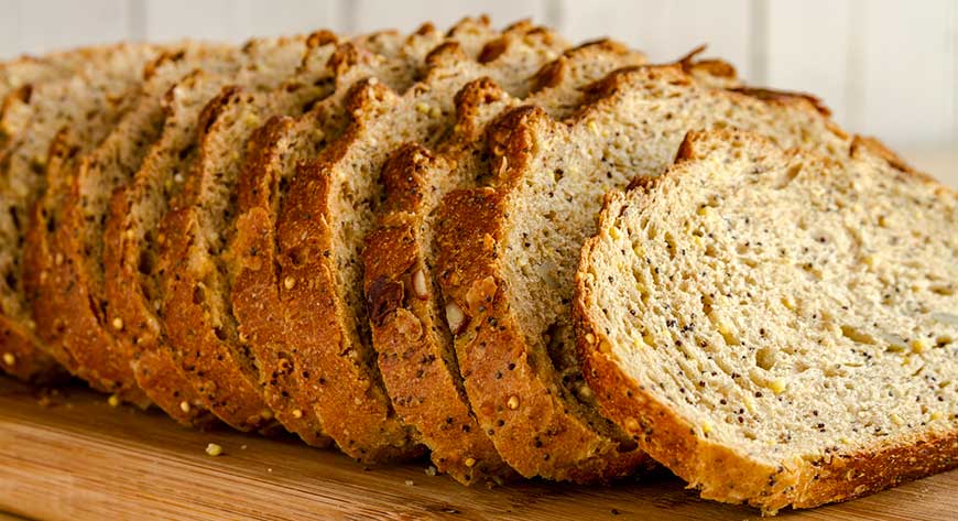 sliced whole-grain bread