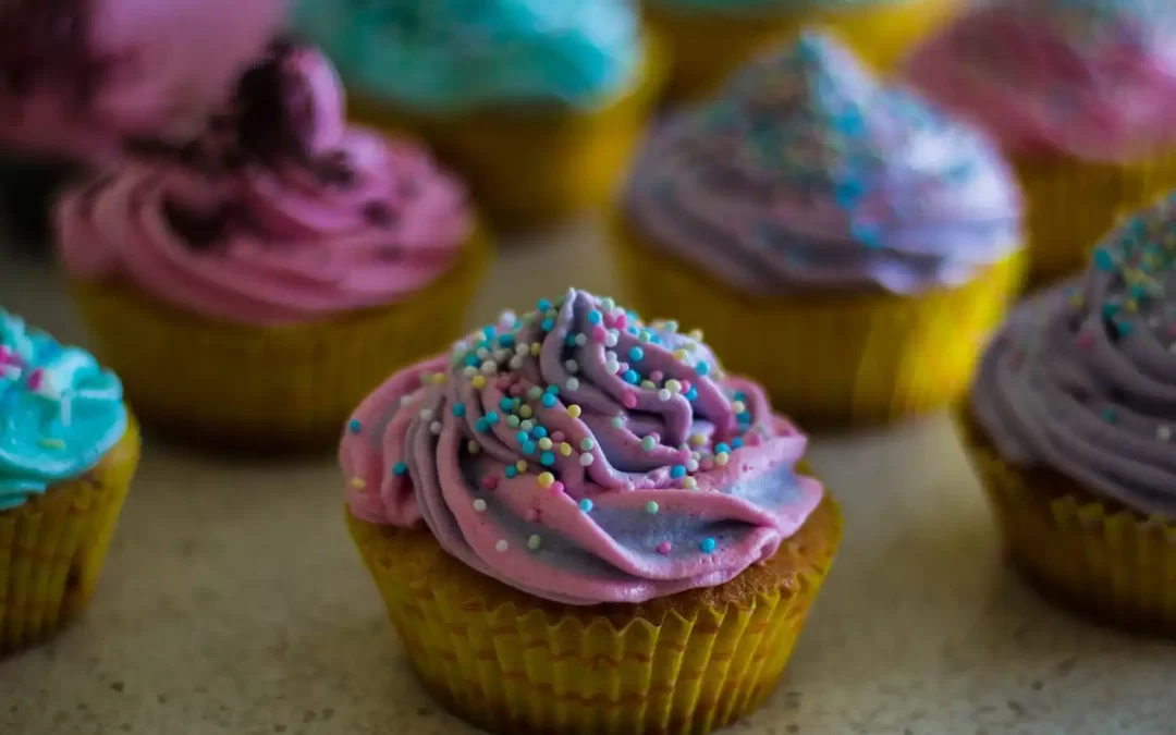ultra-processed cupcakes with artificial colors